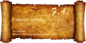 Fekete Arnót névjegykártya